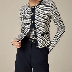 J. Crew NWOT Shrunken Cardigan, Jacquard Cotton, Medium